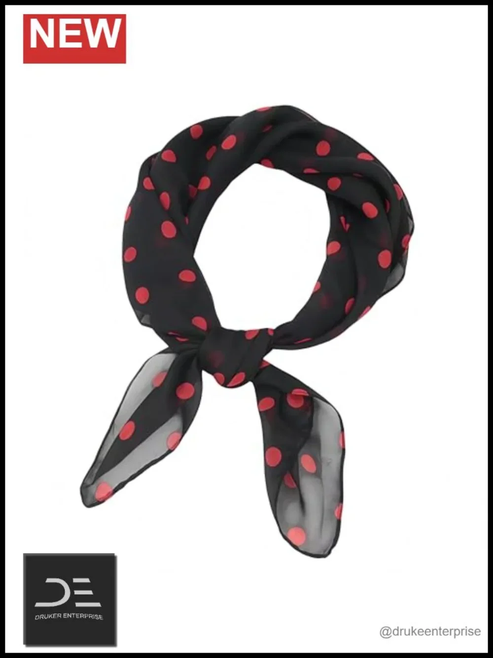 Sheer Chiffon Square Scarf, Polka Dot Head Scarf, Multipurpose Neck Scarf for